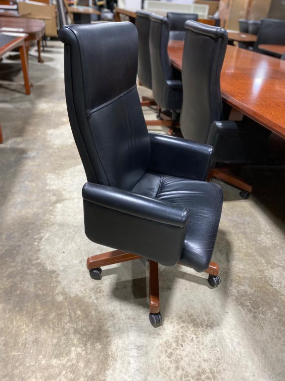 Black Leather Conference Chairs - click to see full size photo