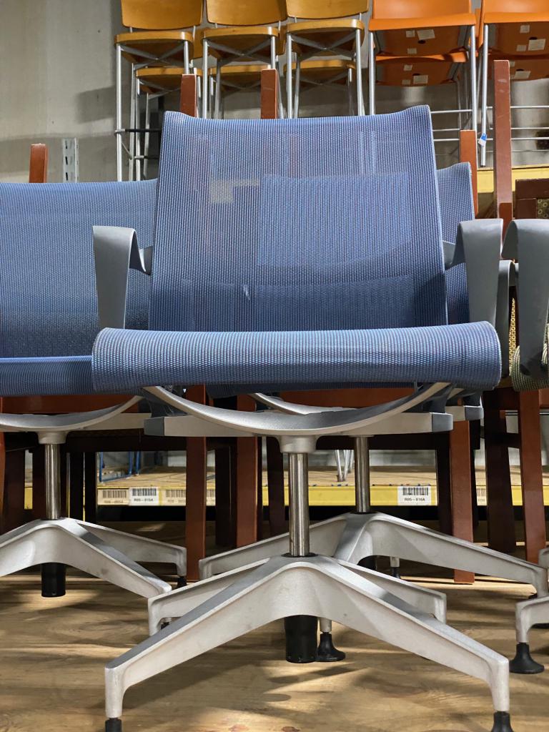 Herman Miller Setu Blue Meshback Chairs - click to see full size photo