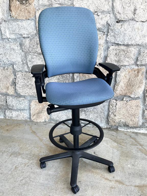 Steelcase Leap V2 Drafting Stool Blue - click to see full size photo