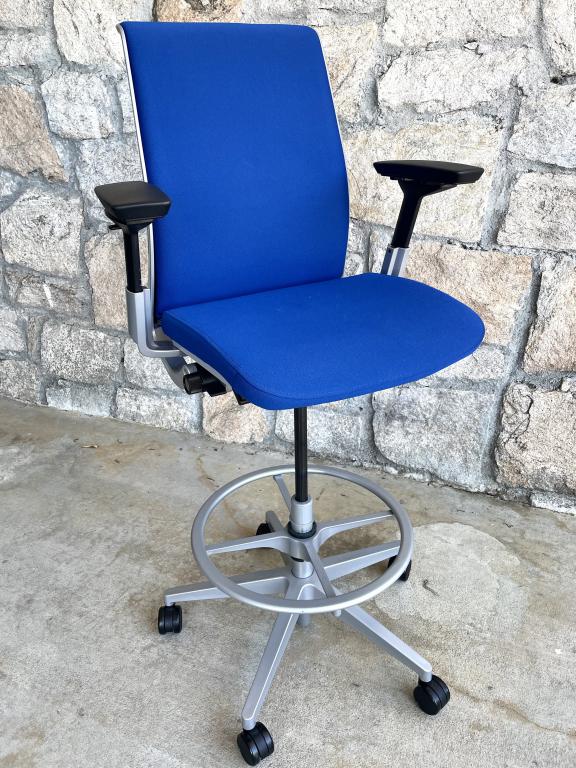 Steelcase Think Drafting Stool Blue - click to see full size photo