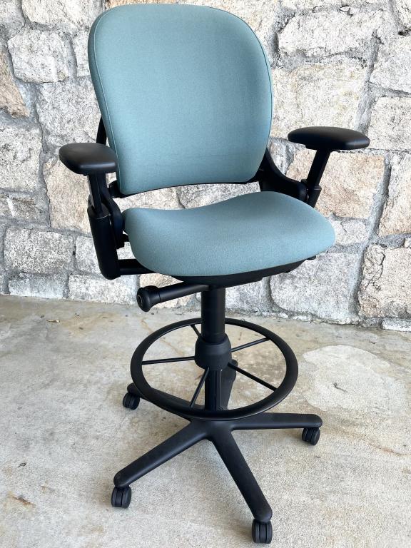 Steelcase Leap V1 Drafting Stool- Teal - click to see full size photo