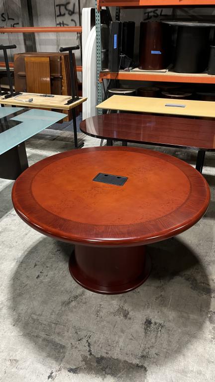 54" Round Cherry Table - click to see full size photo