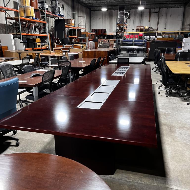18' Mahogany Conference Table - click to see full size photo