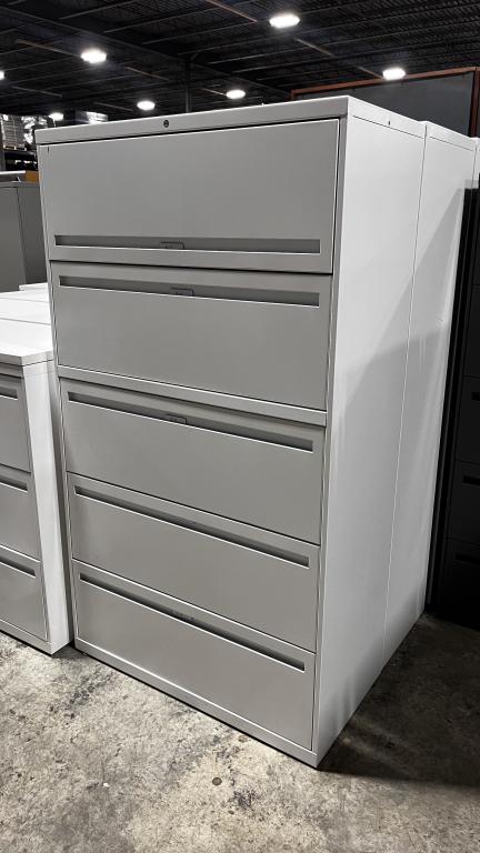 36" Allsteel 5 Drawer Lateral File - click to see full size photo