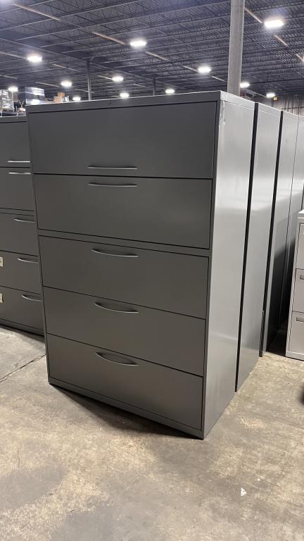 42" Allsteel Gray 5 Drawer Lateral File - click to see full size photo