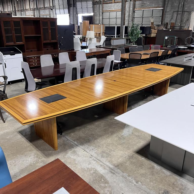 15' Honey Maple Conference Table - click to see full size photo