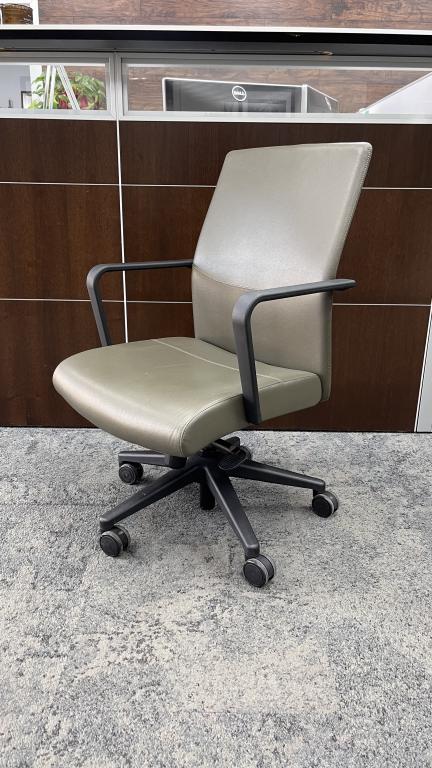 Keilhauer Brown Leather Conference Chair - click to see full size photo