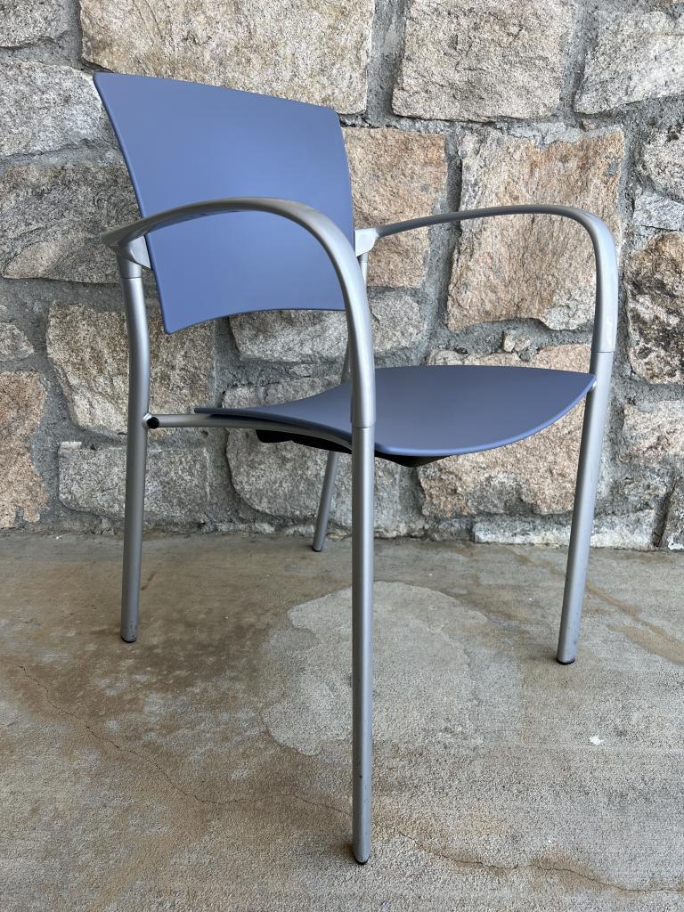 Brayton Enea Blue Plastic Stack Chair - click to see full size photo