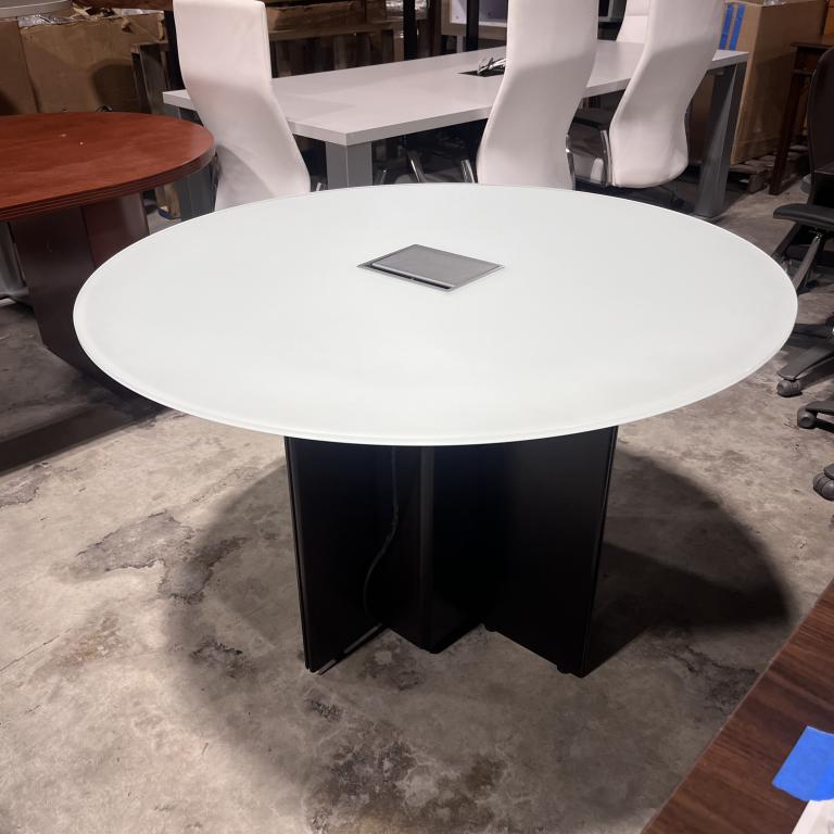 48" Round Table with Frosted Glass - click to see full size photo