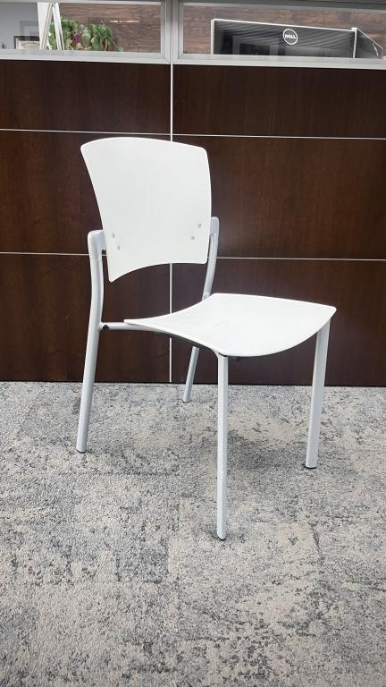 Brayton Enea White Plastic Stack Chair - click to see full size photo