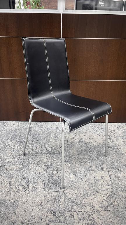 Black Leather Side Chair - click to see full size photo